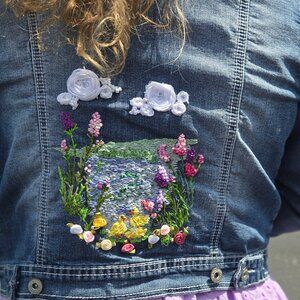 Embroidered jeans jacket